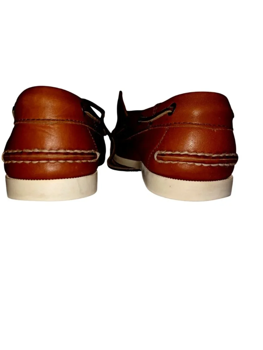 Lands End Shoe Deck Boat Loafer Brown Classic Coastal Preppy Leather Men 8.5 EE